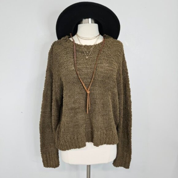 Social‎ Standard by Sanctuary Popcorn Olive Green Long Sleeve Scoop Neck Sweater - Picture 1 of 10